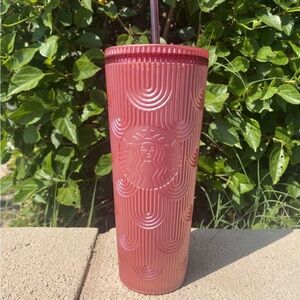 Starbucks Fall 2023 Iridescent Pink Mermaid Tail Scales Cold Cup Tumbler NEW